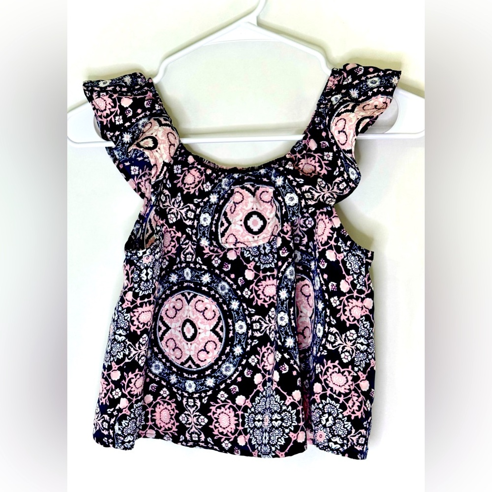 Love Squared Kids Top  in Pink and Navy